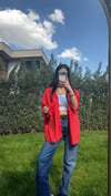 DÜŞÜK OMUZ OVERSIZE GÖMLEK KIRMIZI
