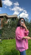 DÜŞÜK OMUZ OVERSIZE GÖMLEK PEMBE
