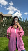 DÜŞÜK OMUZ OVERSIZE GÖMLEK PEMBE