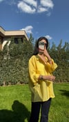 DÜŞÜK OMUZ OVERSIZE GÖMLEK SARI