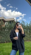 DÜŞÜK OMUZ OVERSIZE GÖMLEK SİYAH
