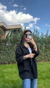 DÜŞÜK OMUZ OVERSIZE GÖMLEK SİYAH