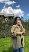 DÜŞÜK OMUZ OVERSIZE GÖMLEK YEŞİL