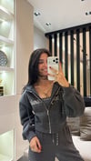 GRİ TROK DETAYLI SWEATSHIRT 