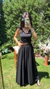 SİYAH KEMERLİ ETEKLİ PANTOLON