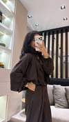 TASARIM DİK YAKA TAKIM KAHVE