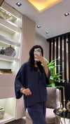 TEK DÜĞME TENCEL TAKIM LACİVERT