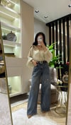 ULTRA WIDE LEG JEAN TAŞLI MAVİ