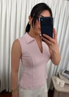 Fermuarlı Pembe Bluz
