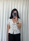 Puantiyeli Bağcıklı Bluz