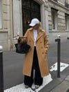 Kadın Siyah düz renk bol kesim kemer Trençkot; Şık, günlük, business casual, Sonbahar ve kış İçin