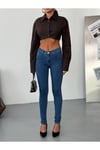 Yüksek Bel Likralı Skinny Jean