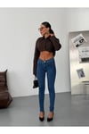 Yüksek Bel Likralı Skinny Jean