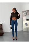 Yüksek Bel Likralı Skinny Jean