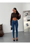 Yüksek Bel Likralı Skinny Jean