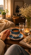 Amor Altlıklı Premium Stoneware Seramik Fincan – El Yapımı Türk Kahvesi ve Espresso Fincanı