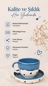 Amor Altlıklı Premium Stoneware Seramik Fincan – El Yapımı Türk Kahvesi ve Espresso Fincanı