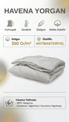 Havena Dolgun Çift Kişilik Microfiber Yorgan - Beyaz (195x215 cm)