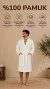 Nuve Waffle Kapüşonlu Bornoz (XL) – %100 Pamuk 