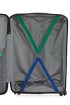Benetton 8015 3'lü set Polipropilen Kırılmaz Valiz Tekerlekli Valiz SİYAH