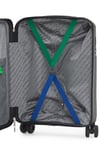 Benetton 8015 Orta Boy Polipropilen Kırılmaz Valiz Tekerlekli Valiz SİYAH