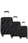 Siyah Kırılmaz set 5223 POLİPROPİLEN 3 LÜ VALİZ SETİ 5223-STD.26