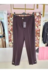 kadın kahverengi paradise paça düğmeli pensli pantolon