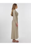 Nakış İşlemeli Pensli Elbise Küf Yeşili