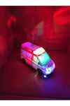 Pilli Ambulans 20cm 3D Işıklı Türkçe Sesli Sirenli Oyuncak Ambulans
