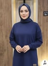TunikBala GiyimBala GiyimArmalı Yırtmaçlı Tesettür Tunik B1001-Lacivert