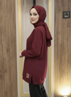 TunikBala GiyimBala GiyimArmalı Yırtmaçlı Tesettür Tunik - B1001-Bordo