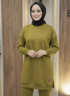 TunikBala GiyimBala GiyimArmalı Yırtmaçlı Tesettür Tunik - B1001-YağYeşili
