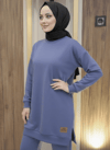 TunikBala GiyimBala GiyimArmalı Yırtmaçlı Tesettür Tunik - B1001-İndigo