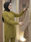 TunikBala GiyimBala GiyimArmalı Yırtmaçlı Tesettür Tunik - B1001-YağYeşili