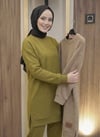 TunikBala GiyimBala GiyimArmalı Yırtmaçlı Tesettür Tunik - B1001-YağYeşili