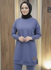 TunikBala GiyimBala GiyimArmalı Yırtmaçlı Tesettür Tunik - B1001-İndigo