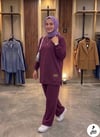 TakımlarBala GiyimBala GiyimBisiklet Yaka Armalı Yırtmaçlı Alt-Üst Takım B1004-Mürdüm