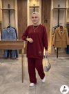 TakımlarBala GiyimBala GiyimBisiklet Yaka Armalı Yırtmaçlı Alt-Üst Takım B1004-Bordo