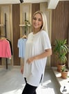 Toptan TunikBala Giyim ToptanBala GiyimToptan Serili Kısa Kollu Yırtmaçlı Tunik BT1002-Ekru