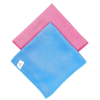 Hobee 2'li Mikrofiber Cam Silme Bezi 40x40cm 235gsm - Pembe/Mavi 5'li