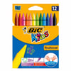 BIC Plastidecor 12 Renk Silinebilir Pastel Boya 