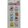 BUBU-SWP-1904 BU-BU EMOTIONS PUFFY STICKERS RABBIT & MESSAGE 9X21