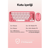 Daxi MK-340 Kablosuz Bluetooth Klavye Coral Pink Retro