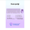 Daxi MK-390 Kablosuz Bluetooth/WiFi Klavye Set Retro Lavanta