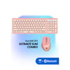 Daxi MK-390 Kablosuz Klavye Set Pembe Retro Tuş Bluetooth/WiFi 3 Cihaz