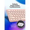 Daxi MK-390 Kablosuz Klavye Set Pembe Retro Tuş Bluetooth/WiFi 3 Cihaz