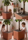 Saksı Kedi Koruma Kapağı - Kare – Siyah (Saksı Koruyucu Izgara)