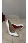 Beyaz Rugan 12 cm Topuk Kadın Stiletto