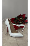 Beyaz Rugan 12 cm Topuk Kadın Stiletto