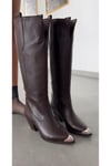 Hakiki Deri Kahverengi Kadın Çizme